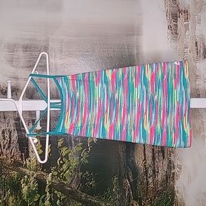 RBX Bright neon striped stretchy spandex girls Large 14 16 athletic tank top